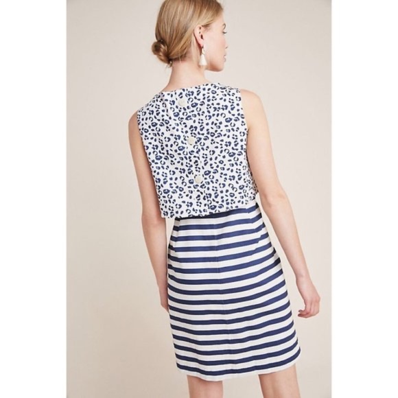 Anthropologie Blue and White Patterned Dress - Picture 8 of 14